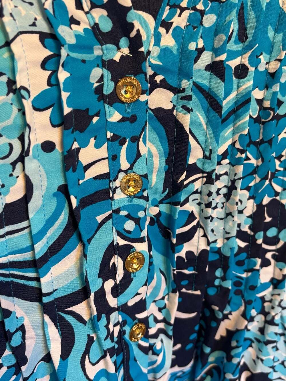 Lilly Pulitzer Seana ChillyLilly Blue Floral UPF 50+ Swing Dress M - Picture 3 of 10